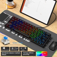RYRA Keyboard Mekanikal untuk Game, Keyboard Mekanikal hijau/merah,