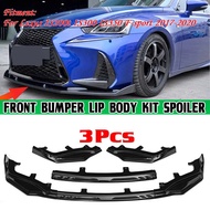 3pcs Car Front Bumper Splitter Lip Spoiler High Quality Body Kit Bumper For Lexus IS200t IS300 IS350