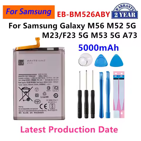 Brand New EB-BM526ABY EB-BM526ABS 5000mAh Battery For Samsung Galaxy M56 M52 5G M23/F23 5G M53 5G A7