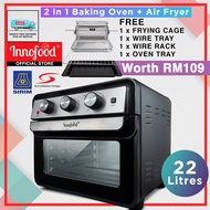 (OFFICIAL STORE) Innofood KT-CF22M HUGE CAPACITY (22L) Air Fryer Oven 2in1 [SHIPS DIRECTLY FROM WAREHOUSE]