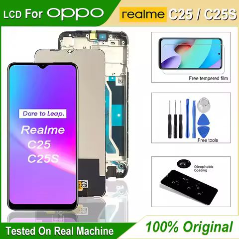 6.5" Original Display For Realme C25 LCD RMX3193 RMX3191 LCD Screen Touch Digitizer Assembly For Rea