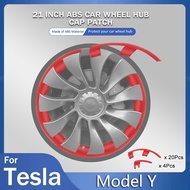 For Tesla Model Y 21 Inch Car Hub Cap Patch Wheel Protectors ABS 21'' Hubcap Rim Cover Model Y 2021 