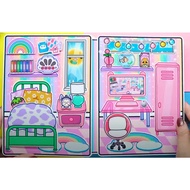 Toca Life World Quiet book - Rainbow house of Toca Paper dolls - CandyHome Paper