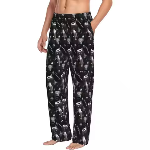Custom Battle For Dream Island BFDI 8-Ball Men Pajama Pants Lounge Sleep Sleepwear Bottoms with Pock