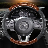 Mahogany Wood Grain Car Steering Wheel Cover For Mazda 3 Axela 2013-2016 Mazda 6 Atenza 2014-2017 CX