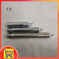 DIVI STORE Galvanized Fittings (GI) Nipple 1/4x 2"~4" Nipple Steel Pipe Connector  Plumbing  Pipping