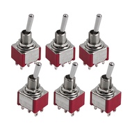 FLEOR 6pcs Mini Guitar Toggle Switch 2 Way Switch AC 125V/250V 5A/3A ON/ON