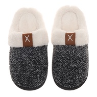 Free shipping Thermal Plush Slippers Fluffy Home Slippers with Faux Fur Lining Slip-On Slippers Non-
