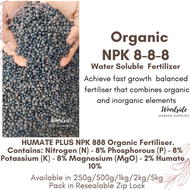 Bio-Plus Organic NPK 8-8-8/NPK 888 Humate Plus Fertiliser/Fertilizer with Magnesium (MgO) - 2% Humate - 10% Granular and  Water Soluble Plant Base with no Animal Waste Low Odour