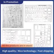 Drafting Tools and Ruler Shapes for Architecture - Set of 3 for House Plan Furniture Kitchen, Buildi