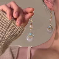 {Yuntengmeng} New Chinese Style Chinese Style Earrings Tassel Ancient Style Earrings Hanfu Cheongsam
