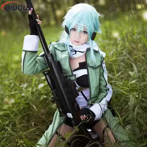 Anime Sword Art Online Cosplay Asada Shino Costume Military Outfits for Women Men SAO Gun Gale Onlin