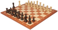 ชุดหมากรุกสากล(ตัวยูโร+กระดานไม้มะฮอกกานี) Euro Series Plastic Chess Set Wood Grain Pieces with Mahogany Chess Board