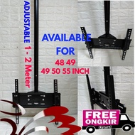 TV CEILING BRACKET 55 50 49 48 43 INCH ADJUSTABLE 2 METERS LENGTH