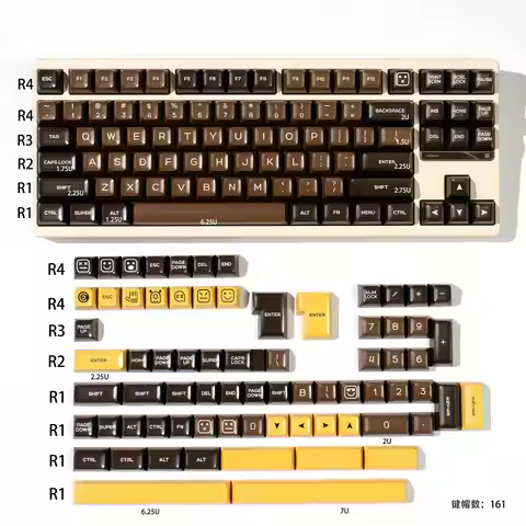 SA Keycaps 161 Keys Chocolates/Monster Keycaps ABS Double Shot Keycap For Cherry MX Switch Mechanica