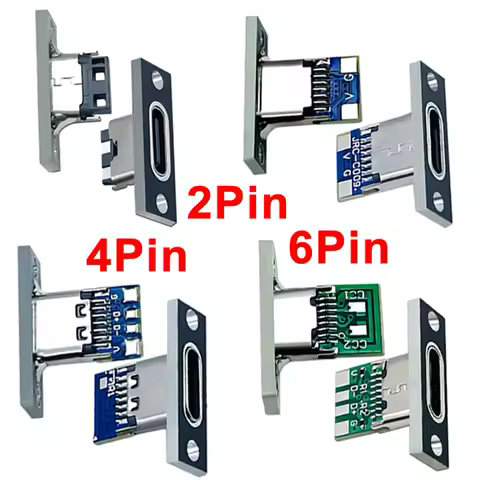 2/5/10pcs Type C USB 3.1 Socket With Screw fixing plate Type-C USB Jack 3.1 Type-C 2Pin 4Pin 5Pin 6P