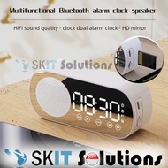 Z7 Alarm Clock Bluetooth Digital Stereo Speaker LED Display Multifunction Mirror FM Radio Dual Use A