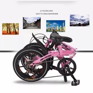 🚓Direct Selling Folding Variable Speed Children's Bicycle Mini Portable New Carbon Steel Bicycle20Student Adult Speed Ch