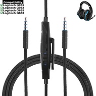 1 Pcs 3.5mm Headset Audio Cable with Inline Mic Mute & Volume Control for Logitech G633 G635 G933 G9