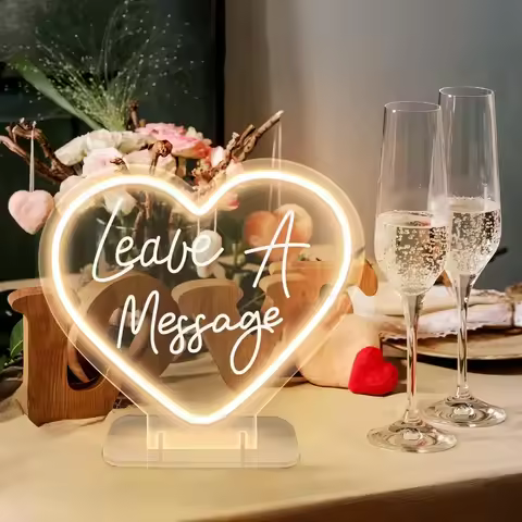 Leave A Message Neon Sign Engrave Personal Custom-tailor LED Lights For Customize Wedding Decoration