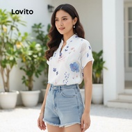 (Fashion_4) Lovito Casual Floral Pattern Blouse for Women L132ED444
