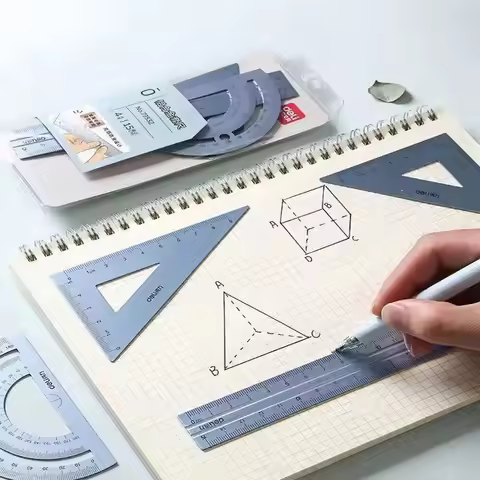 Maths Protractor Triangle Ruler Geometry Straightedge Examination Stationery School Supplies Alumini