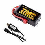 RC Car Upgrade Accessories 3S 11.1V 2700mAh 25C LiPo Battery with USB Charger, Spare Parts RC Batter
