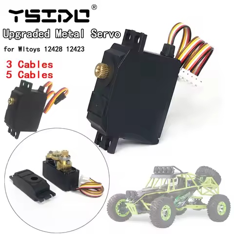 5 Cable 3 Cable RC Servo Metal Gear Servo Upgraded Brushless for Wltoys 1/12 12428 12423 12429 RC De