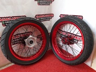 Velg set Supermoto CRF 150 L Ukur 250/300 Ring 17 Lengkap dengan Ban