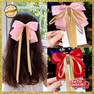 Korean Hair Clips for Girls, Large Fabric Ribbon Model, Cute Korean Girls Hair Accessories AK117