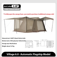 Naturehike Village 6.0 ridge รุ่น Flagship เต็นท์อัตโนมัติแบบมีหลังคาพร้อมกาวไททาเนียมสีดำ เต็นท์ตั้