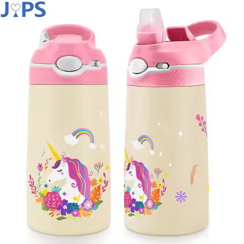 400ML Water Bottle for Children,Thermos With Cute Pattern,Children Thermal Bottle , School Kids Wate