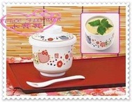 小花花日本精品♥ Hello Kitty 陶瓷茶碗蒸碗組 附瓢 湯匙攪拌 茶碗蒸 湯碗 燕窩碗89937006