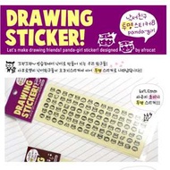 韓國直運 afrocat Drawing Sticker 人物 動物 表情 貼紙 (現貨 包郵 )
