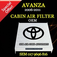 TOYOTA AVANZA OLD MODEL 2006-2011 YEAR OEM FIBRE CABIN AIR FILTER (CAR AIRCOND SYSTEM) (BLOWER AIR FILTER)