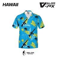 Valor PX-Hawaii-Shirt ไอยรา ห้าห้าหก [BLUE] เสื้อฮาวาย เสื้อเชิ้ต ลายtactical ผ้าโพลีเอสเตอร์ ระบายอ