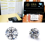 White Diamond Moissanite Gemstone D VVS1 6.5 mm 1ct DEW GRA Certificate USA Round Hearts & Arrows 3E