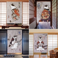 Japanese-style Door Curtain Kitchen Doorway Curtain Home Decor Japanese Style Cotton Linen Curtain Feng Shui Hanging Perforated Door Curtain Japanese Style curtain sliding door long half door curtain Japanese Curtain Door Curtain Printed Kitchen Partition