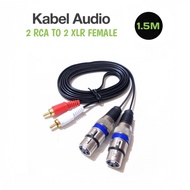 Standard XLR TO RCA Cable 2 RCA TO 2 XLR FEMALE Jack Mixer Cable/ Canon XLR TO RCA Audio Cable/