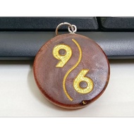 Raja Kayu Pendant with Numerology Engraving Works 57 & ,96. 帝王木吊坠数字雕刻