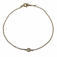 成色極佳 ◇ TIFFANY&Co. Tiffany By the Yard Elsa Peretti 750 (YG) 鑽石 1P 約 0.05 克拉 直徑約 3.82 毫米 手鍊 黃金 重量 0.