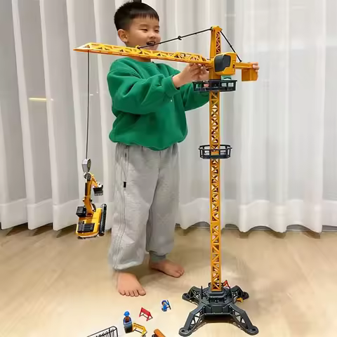 Engineering Diecast Toys for Boys Alloy+Plastic Tractor Excavator Backhoe Crane Bulldozer Kids Truck