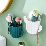 Wall Mounted No-punch Cactus Storage Box with Hook / Cosmetic Jewelry Mobile Phone Storage Rack / Se
