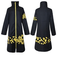 Anime One Piece Trang Phục Trafalgar Law Cosplay Áo Khoác Màu Đen Áo khoác dài đi mưa có mũ trùm đầu