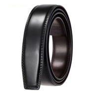 (110 - 125cm) No Buckle Leather Belt Automatic Ratchet Belt 3.5cm width
