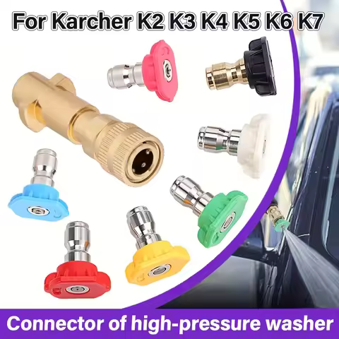 KARCHER K-Series 1/4" Quick Connect Foam Cannon Adapter - All-Metal Head, 5 Nozzles, Fits K2 K3 K4 K