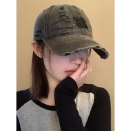 cap for women bucket hat for women Retro Distressed Women’s Washed Baseball Cap with a Padded Crown