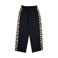 Long Pants Baggy Pants Leopard Side Line Track Pants - Black