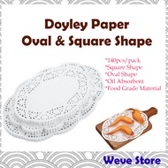 140 Piece Square Rectangle Shape Kertas Minyak Dim Sum Paper Dolly Paper Doyley Paper Biscuit Oil Ab