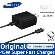 Original 45วัตต์ที่ชาร์จความเร็วสูง Samsung Galaxy Usb ชนิด C Pd 45 W EU UK เราสายชาร์จแบบเร็วเครื่องชาร์จติดผนังสำหรับ Z Flip4/3 Fold4/3 S23 S22 S21 S21ที่ S21มาก + S20 FE Note 20 Ultra Tab S7FE S8 + บวก S8พิเศษพร้อม USB 5A สายชนิด C อะแดปเตอร์ชาร์จในรถย